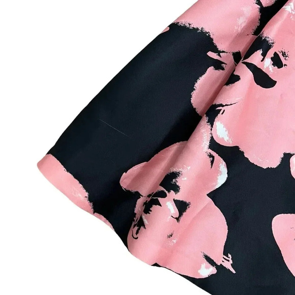 Halston Heritage Halter Floral Dress in Black & Parfait Abrstract Orchid 4 - Picture 3 of 7